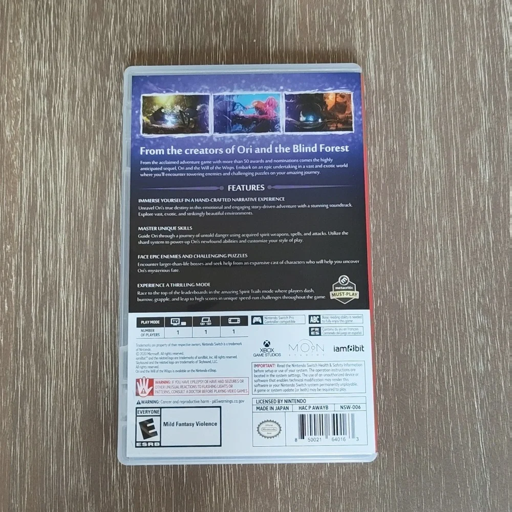 Nintendo Ori And The Will Of The Wisps Nintendo‎ Switch Video Game Gently Used